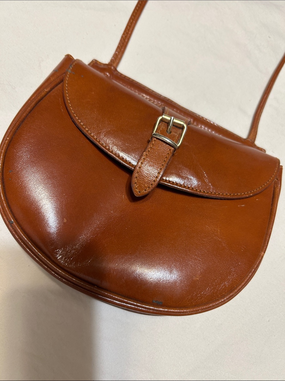 Ann Taylor Saddle Crossbody Bag in Cognac